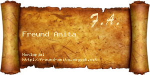 Freund Anita névjegykártya