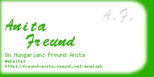 anita freund business card